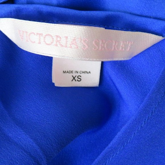 Victoria's Secret | Intimates & Sleepwear | Victorias Secret Satin Peignoir Set Blue Black Lace 